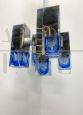 Vintage chandelier attributed to Sciolari with 5 blue Murano glass lights, 1970s