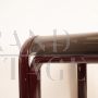 Orsay 54A table by Gae Aulenti for Knoll with glass top, burgundy color