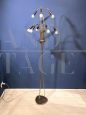 Vintage brass floor lamp with 9 lights, Italy 1950s