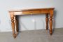 Antique rustic small table with turned legs, 19th century          