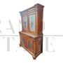 Antique cupboard in carved walnut with glass doors, 19th century France