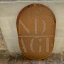 Vintage Ikea oval mirror from the 1970s in solid pine wood