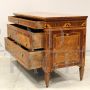 Antique Louis XVI chest of drawers with neoclassical inlays, 18th century Italy