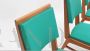 Set of 4 mid-century French dining chairs in green skai, 1950s