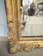 Small antique Louis Philippe mirror carved and gilded, 19th century                            