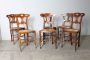 Set of six antique Tuscan country chairs in walnut and straw