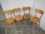 Set of 4 vintage beech bistro chairs, 1950s