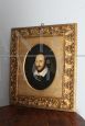 Antique painting with portrait of Shakespeare