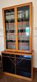 Vintage Torrigiani display bookcase in walnut and black crystal, 1990s