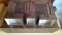 Antique late 19th century buffet sideboard in walnut with grooves