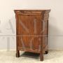 Antique Charles X capuchin bedside table in walnut, 19th century Italy