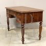 Antique Louis Philippe desk in walnut with drawers, 19th century Italy