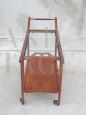 Vintage 1950s teak trolley with removable glass top