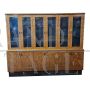 Large double-body art deco display bookcase in thuja briar