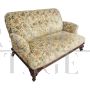 Antique living room set with sofa and armchairs in damask fabric