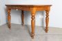 Antique rustic small table with turned legs, 19th century