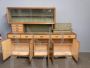 Large two-tone green and wood printed 1960s buffet sideboard