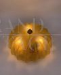 Ceiling light attr. Seguso in ocher Murano glass, 1960s  