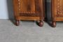 Pair of antique Charles X Italian bedside tables in solid walnut