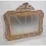 Antique horizontal golden mirror with cymatium