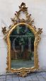 Antique console with gilded and carved mirror, Italy late 19th century                            