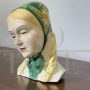 Girl with handkerchief, art deco sculpture by Antonio Ronzan in ceramic