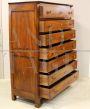 Antique walnut tallboy dresser from the Empire period - 1800s