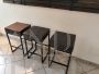 Vintage industrial stools with antique woods