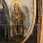 Antique painting on onyx from the 17th century with Santa Francesca Romana and angel