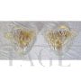 Pair of golden Murano glass leaf wall lights