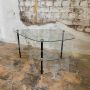 Pair of Edoardo Paoli style glass and metal coffee tables, 1950s