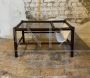 Vintage 1970s bamboo coffee table with fabric magazine rack