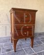 Restored antique three drawer bedside table