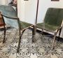 Set of 4 design chairs by Vittorio Gregotti in green suede