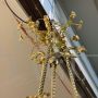 Large late 19th century Art Nouveau chandelier with golden swans