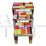 Trio of nesting tables in colored glass