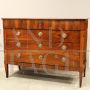 Antique chest of drawers from the Directoire period in walnut, 18th century Italy