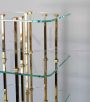 Vintage étagère whatnot bookcase in brass and glass