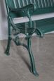 Liberty bench in cast iron and green lacquered wood, Italy early 1900s