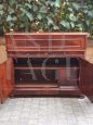 Antique mahogany feather sideboard with retractable marble dressing table, 19th century France