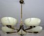 1930s art deco chandelier in brass