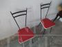 Pair of vintage 1950s chairs in iron and brass