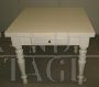 Antique extendable table, ivory color lacquered