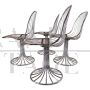 Set of 4 chairs by Gastone Rinaldi for Rima in chromed steel