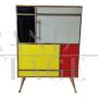 Pair of bedside tables in wood and glass in four colours