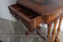 Antique Louis Philippe sewing table or bedside table in inlaid walnut