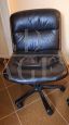 Vintage black leather office armchairs