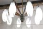 Swedish chandelier from the 1950s in opaline glass and teak