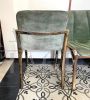 Set of 4 design chairs by Vittorio Gregotti in green suede