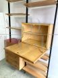 Vintage sky-earth modular bookcase from the 1950s in light wood